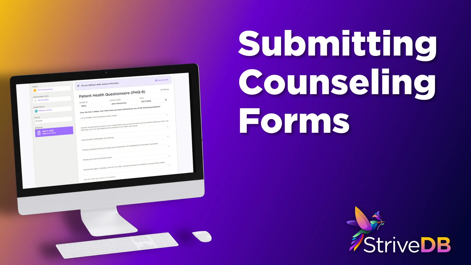 Submitting Counseling Session Forms for Approval in StriveDB